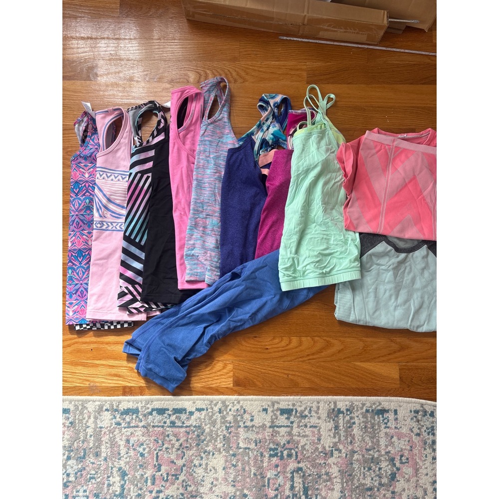 Ivivva by Lululemon Girls Size 7 Activewear Lot Tanks Shirts Leggings 13piece